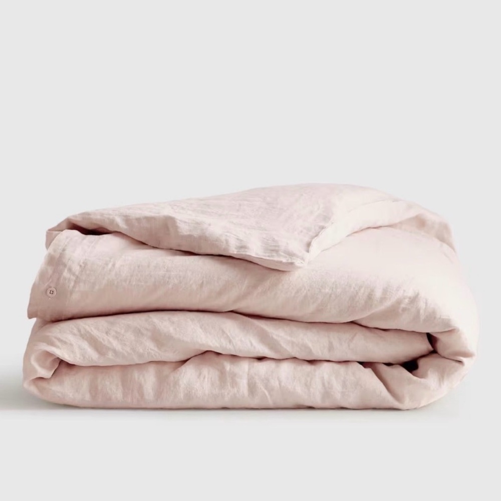 NWOT QUINCE European Linen Duvet Cover Full/Queen Soft Blush 1364